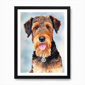 Airedale Terrier Watercolour 4 Dog Art Print
