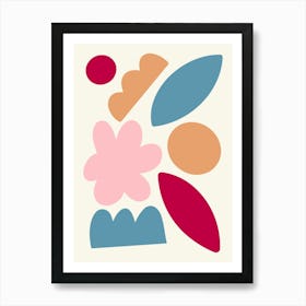 Abstract Floral Painting Shapes Colorful Art Print