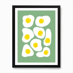 Fried Eggs Green Art Print