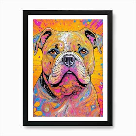 Colourful Bulldog Portrait Art Print