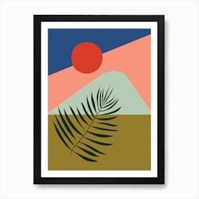 Palm Leaf Geometric Shapes Art Print Art Print