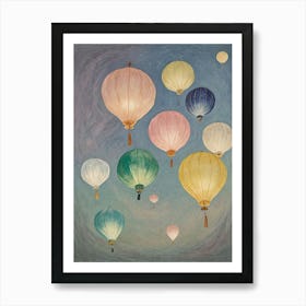 Chinese Lanterns In Pastel Art Print