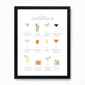 Cocktail Recipes Art Print