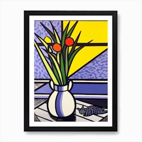 Lavender Flower Still Life  4 Pop Art Style Art Print