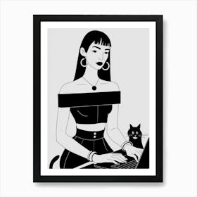 Black And White Illustration Art Print