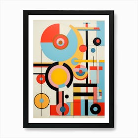 Abstract Painting With Circles And Lines Art Print