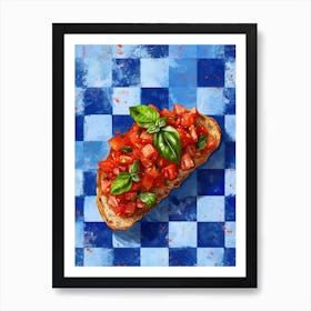 Bruscetta Blue Checkerboard 2 Art Print