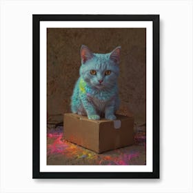 Cat In A Box 12 Art Print