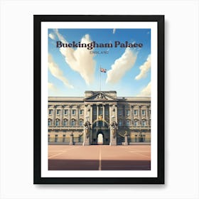 Buckingham Palace England Royal Travel Illustration Art Print