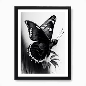 Black Swallowtail Butterfly Graffiti Illustration 2 Art Print