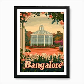 Aihrgdesign A Classic 1960s Travel Poster For Bangalore Art Print