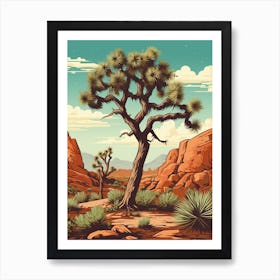  Retro Illustration Of A Joshua Tree In Grand Canyon 2 Art Print