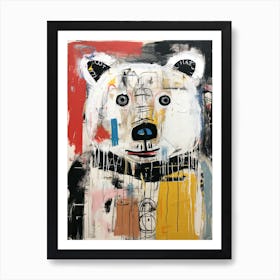 Polar Bear Basquiat style Art Print