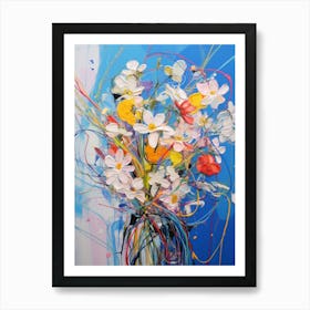 Abstract Flower Painting Daisy 4 Art Print