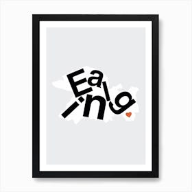 Ealing Type Map Art Print