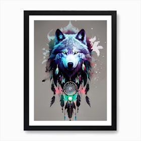 Wolf Dreamcatcher 5 Art Print