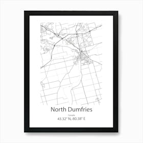 North Dumfries,Canada Minimalist Map Art Print