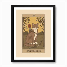 Sagittarius Cat Art Print