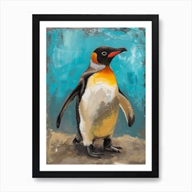 Galapagos Penguin Cooper Bay Colour Block Painting 1 Art Print