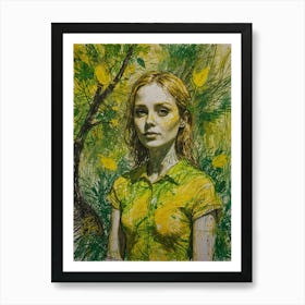 Girl In Yellow Shirt Art Print