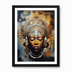 Soulful Safari: Journey into African Mask Traditions Art Print