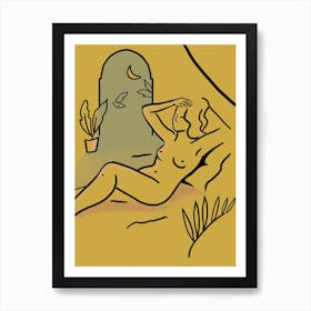 Minimal Odalisque Female Nude Art Print