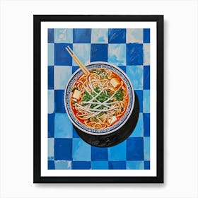 Pho Blue Checkerboard 1 Art Print