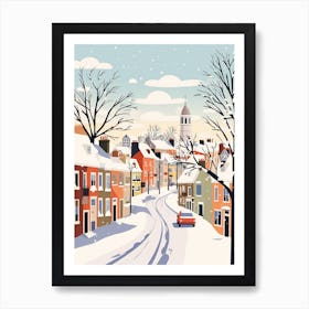 Retro Winter Illustration Newcastle United Kingdom 1 Art Print