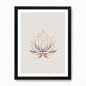 Lotus Flower, Buddhist Symbol Retro Minimal 5 Art Print