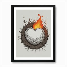 Heart Of Fire 1 Art Print