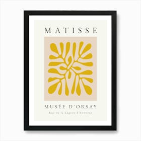 Minimalist Matisse Print Mustard Yellow 1 Art Print