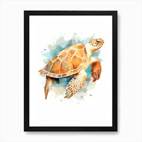 Geometric Watercolour Sea Turtle Art Print