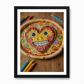 Heart Pizza 7 Art Print