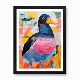 Colourful Bird Painting Coot 2 Art Print