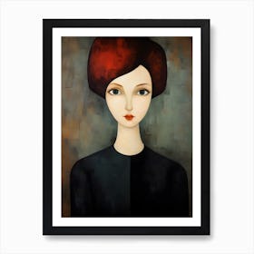 Contemporary art of woman's portrait Art Print