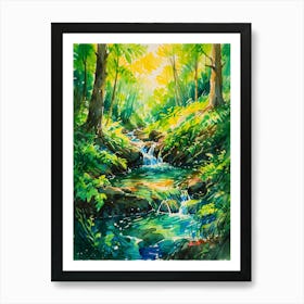 Stream In The Forest 4 Art Print