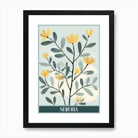 Sequoia Tree Flat Illustration 7 Poster Art Print