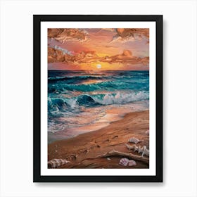 Sunset at the Beach Art Print