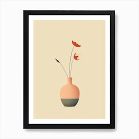 Flower In A Vase Line Art 7 Art Print