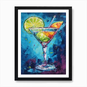 Frozen Margarita Cocktail Oil Painting 3 Art Print