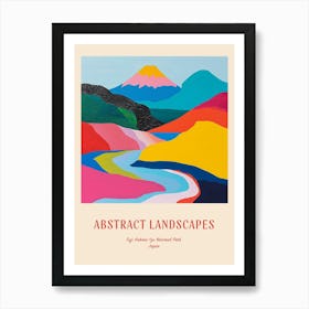 Colourful Abstract Fuji Hakone Izu National Park Japan 3 Poster Art Print