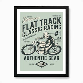 Flat Track Classic Racing 1 Art Print