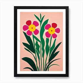 Cut Out Style Flower Art Fountain Grass Flower Art Print