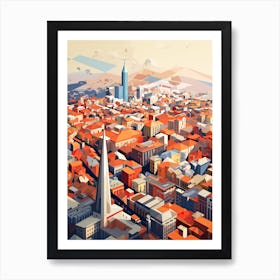 Milan, Italy, Geometric Illustration 1 Art Print