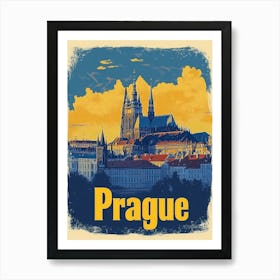 Aihrgdesign A Retro Travel Poster For Prague 4 Art Print