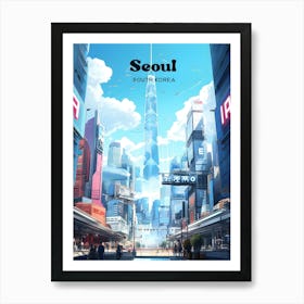 Seoul South Korea Cityview Travel Art Art Print