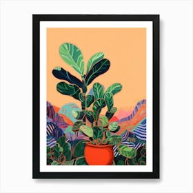 Boho Plant Painting Zz Plant 1 Art Print