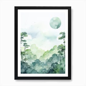 Watercolour Of Monteverde Cloud Forest   Costa Rica 2 Art Print