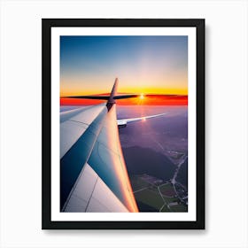 Sunset Airplane Wing - Reimagined Art Print