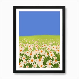 Daisy Field Garden Illustration Art Print